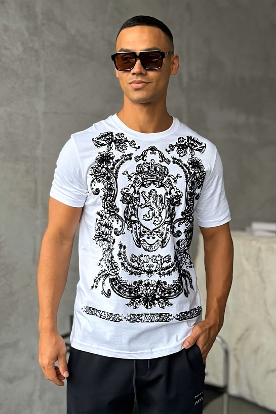 Белая футболка Dolce&Gabbana с фактурным принтом