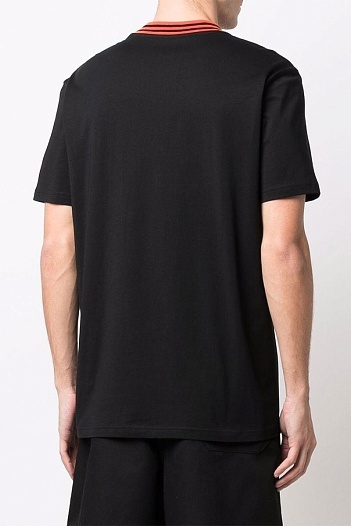 Чёрная мужская футболка Moschino flocked bear logo   