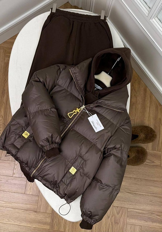 Женский костюм тройка на флисе Schiaparelli premium - Brown