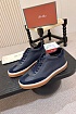 Кожаные кроссовки с мехом Loro Piana high-top