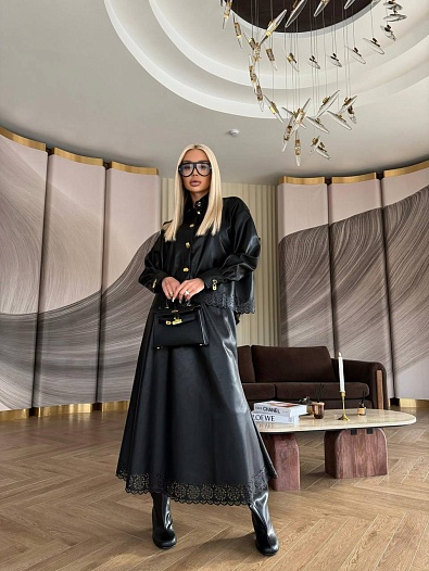 Женский костюм из эко кожи Schiaparelli Premium   