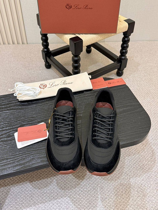 Мужские кроссовки Loro Piana Week End Walk - Black