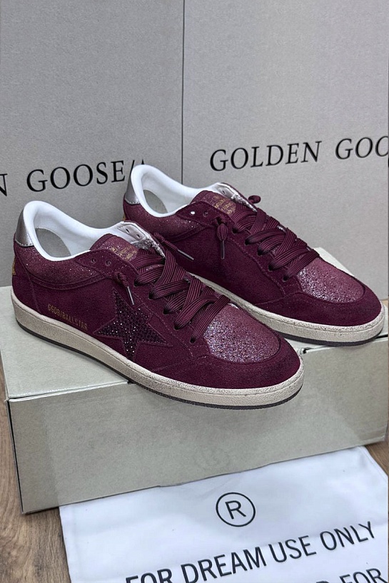 Женские замшевые кроссовки Golden Goose Ball Star premium