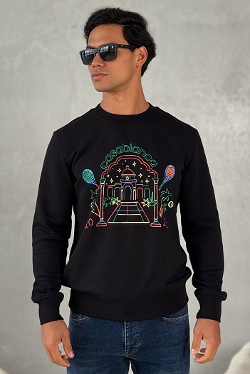 Чёрный свитшот Casablanca Rainbow Crayon Temple   