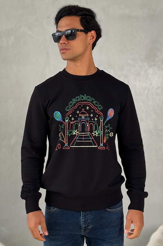 Чёрный свитшот Casablanca Rainbow Crayon Temple