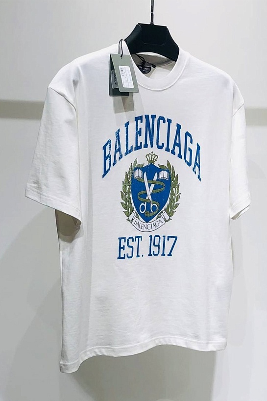 Оверсайз футболка Balenciaga est.1917 - White