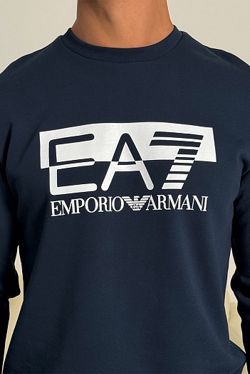 Тёмно-синий свитшот Emporio Armani 7 logo-print   