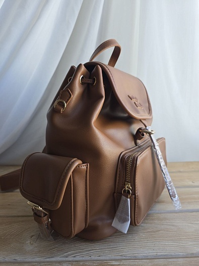 Кожаный рюкзак MIU MIU 30x25 см - Brown   