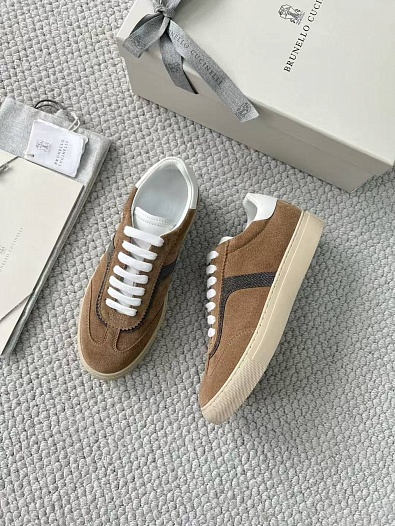 Женские замшевые кроссовки Brunello Cucinelli premium   