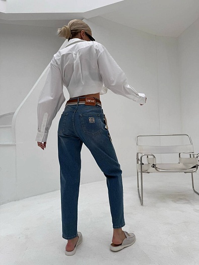 Женские синие джинсы Loewe Slouchy   