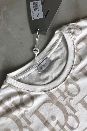 Белая мужская футболка Dior All-over Logo   