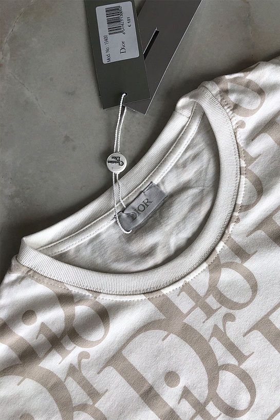 Белая мужская футболка Dior All-over Logo