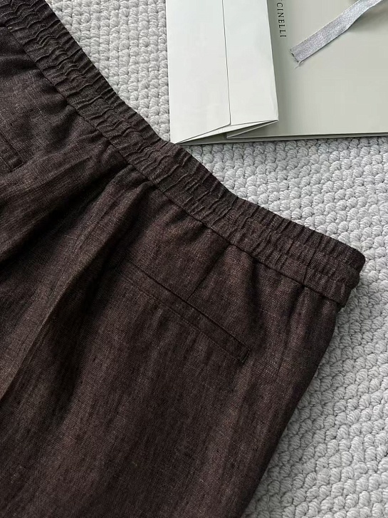 Льняные брюки Brunello Cucinelli Premium - Brown