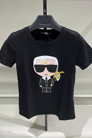 Женская чёрная футболка Karl Lagerfeld "Virgo"   
