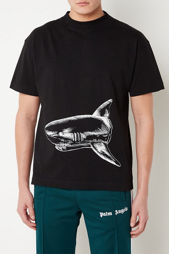 Чёрная футболка Palm Angels Broken Shark
