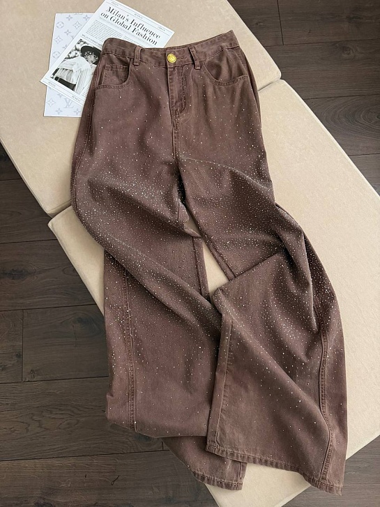 Женские джинсы со стразами Schiaparelli premium