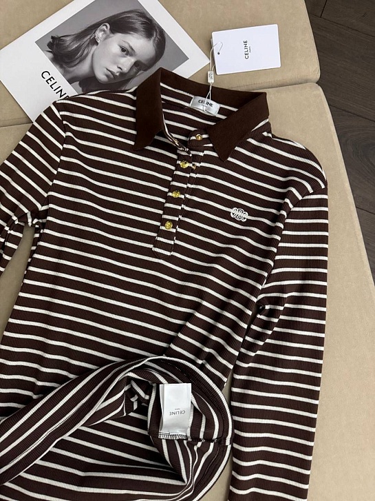 Женское поло с длинным рукавом Celine premium