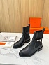 Женские кожаные сапоги с мехом Hermes premium - Black