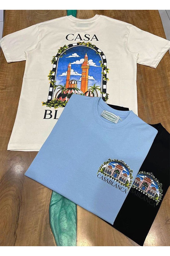 Белая оверсайз футболка Casablanca Vue De Damas