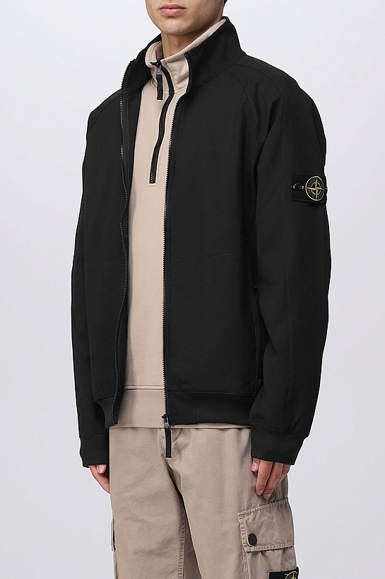 Мужская чёрная куртка Stone Island compass-patch