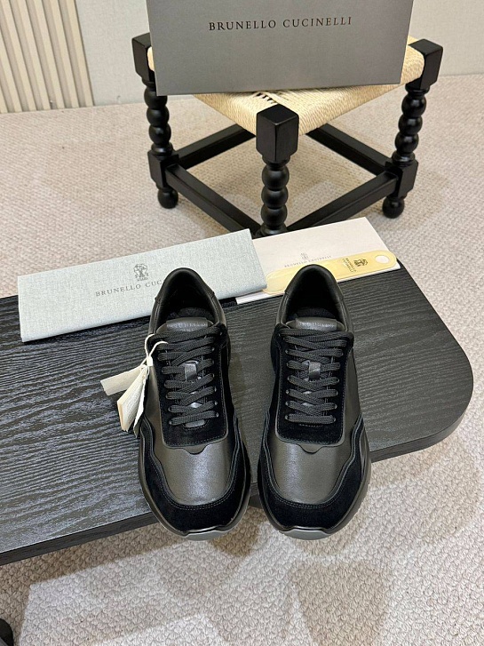 Мужские кожаные кроссовки Brunello Cucinelli