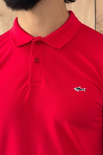 Красное поло Paul & Shark logo-embroidered   