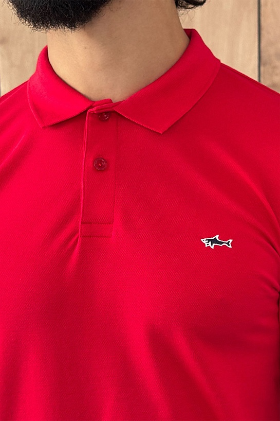Красное поло Paul & Shark logo-embroidered