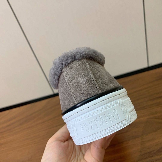 Женские кроссовки с мехом Brunello Cucinelli premium - Grey