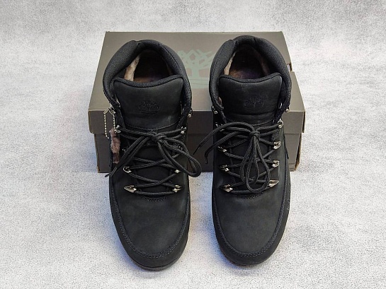 Мужские ботинки с мехом Timberland Euro Rock Hiker - Black