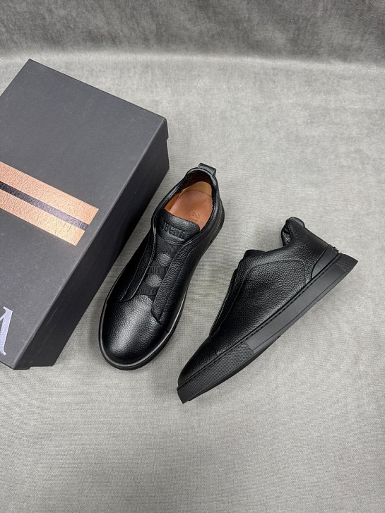 Мужские кроссовки Ermenegildo Zegna Triple Stitch - Black