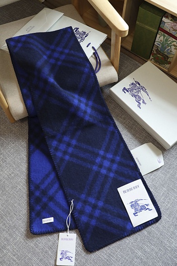 Шарф Burberry Check premium 182x30 см - Navy   