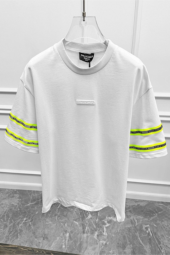 Оверсайз футболка Balenciaga reflective tape - White