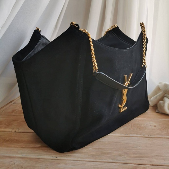 Замшевая сумка Yves Saint Laurent 35x27 см - Black