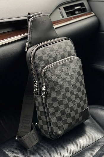 Кожаная сумка Louis Vuitton Avenue Sling Damier Graphite 30x18 см   