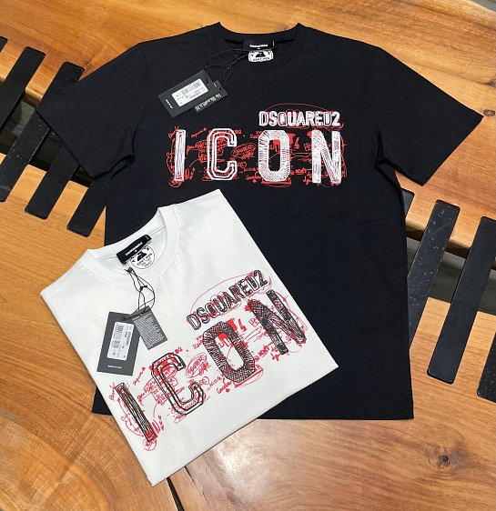 Мужская белая футболка Dsquared2 "ICON"