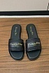 Женские кожаные шлёпанцы Dior Premium - Black