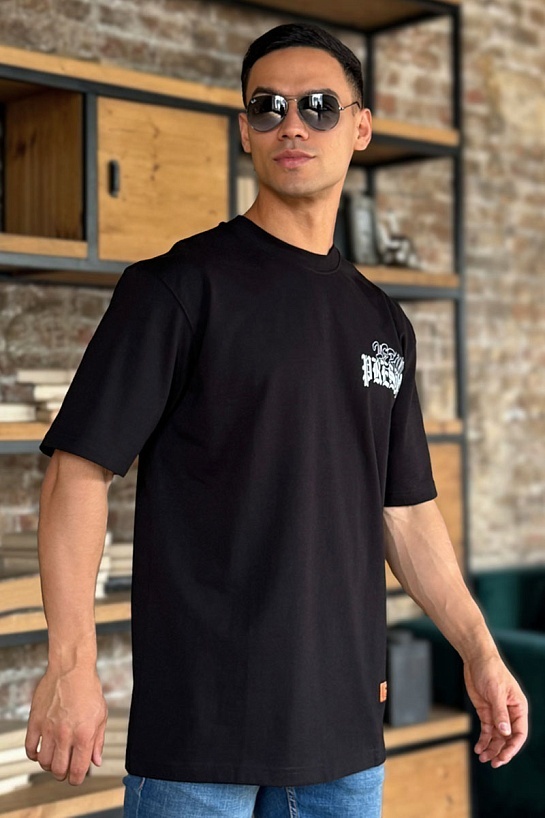 Чёрная оверсайз футболка Heron Preston