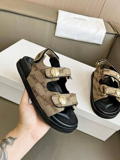 Женские сандалии Balenciaga Jacquard Premium - Brown   