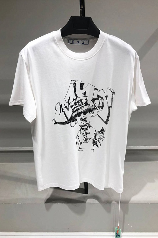 Белая футболка Off-White c/o Virgil Abloh graffiti-print