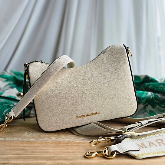 Женская кожаная сумка Marc Jacobs Drifter 25x17 см - White