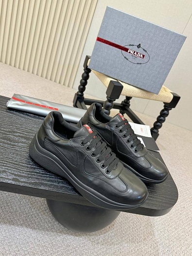 Кожаные кроссовки Prada America's Cup - Black   