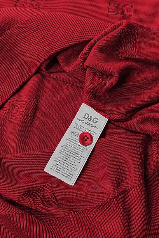 Мужское поло Dolce & Gabbana monogram all-over - Red
