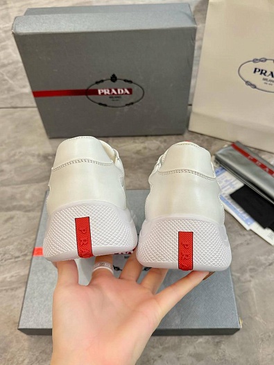 Кожаные кроссовки Prada America's Cup - White   
