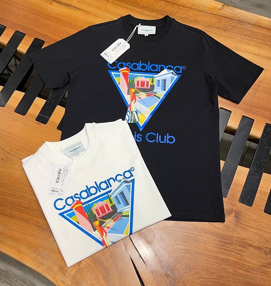 Мужская чёрная футболка Casablanca La Joueuse