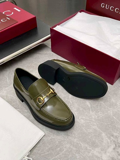 Женские кожаные лоферы Gucci Horsebit premium   