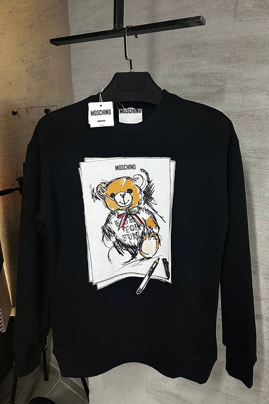 Мужской чёрный свитшот Moschino Teddy Bear
