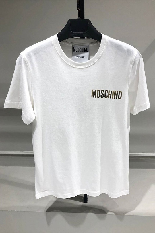 Белая мужская футболка Moschino