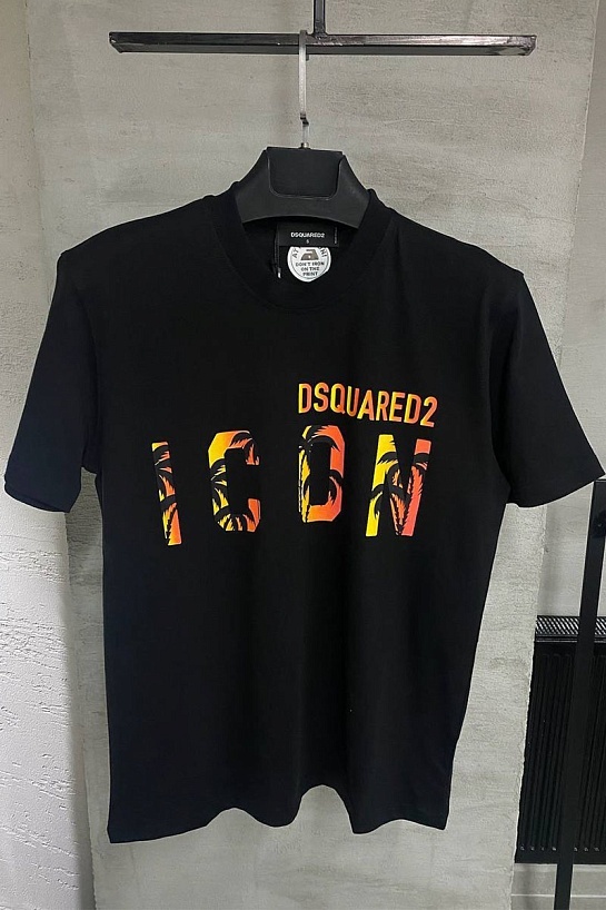 Футболка чёрного цвета Dsquared2 Icon tropical