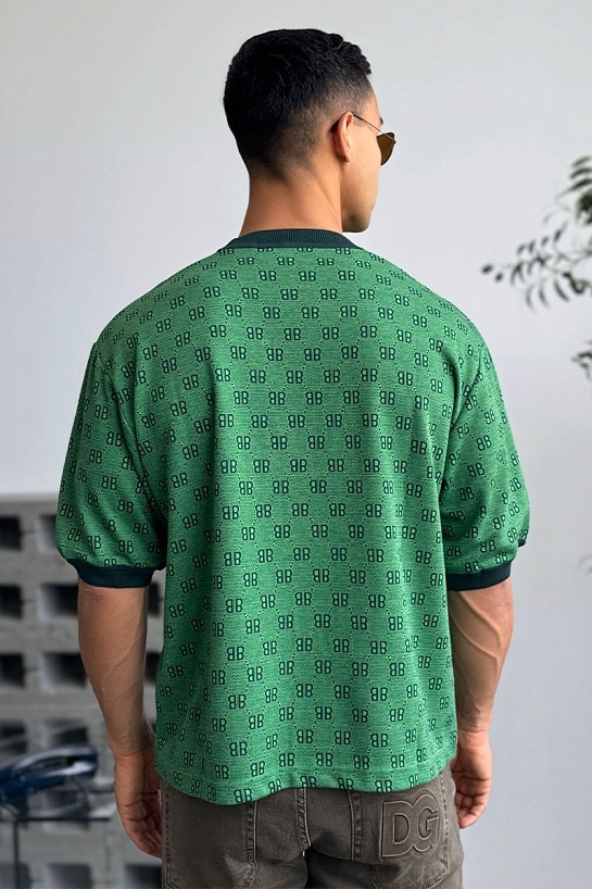 Зелёная оверсайз футболка Balenciaga