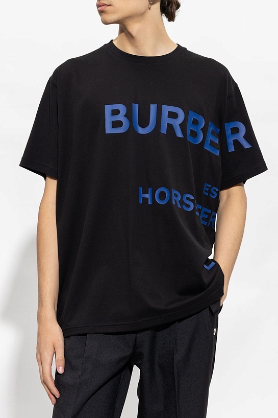 Футболка чёрного цвета Burberry Horseferry print